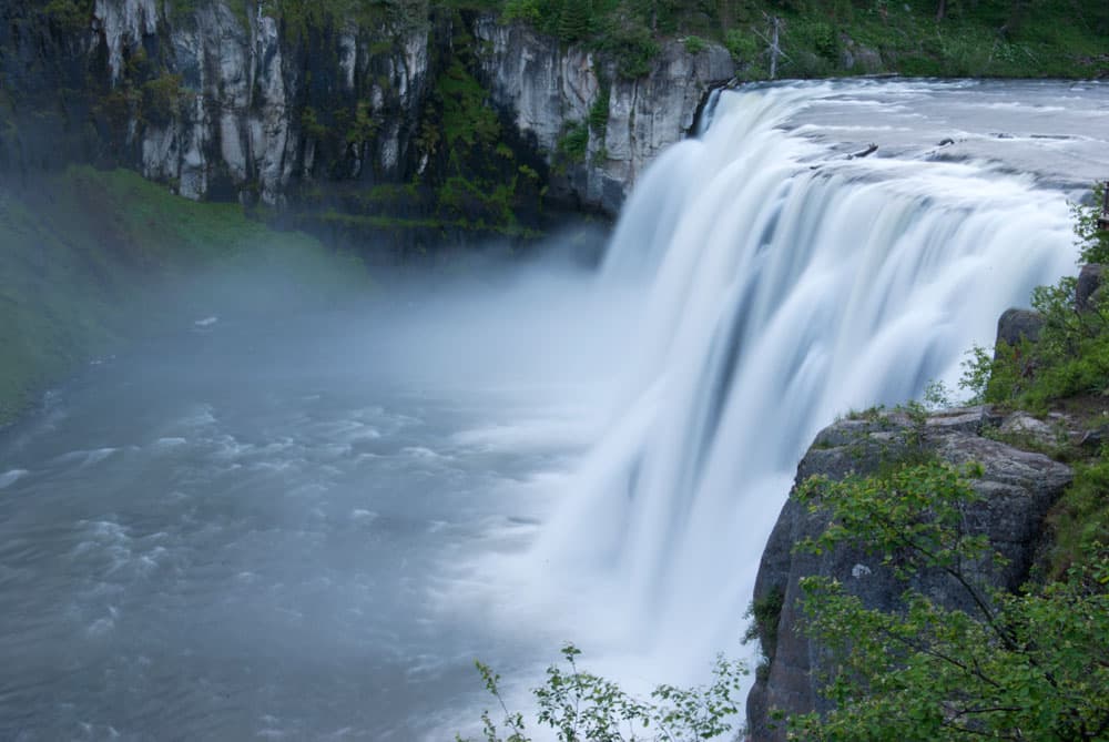 Mesa Falls surrounded by forest